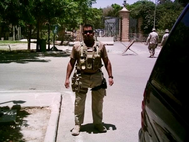 Chico Morales in Iraq during his protective-security work.